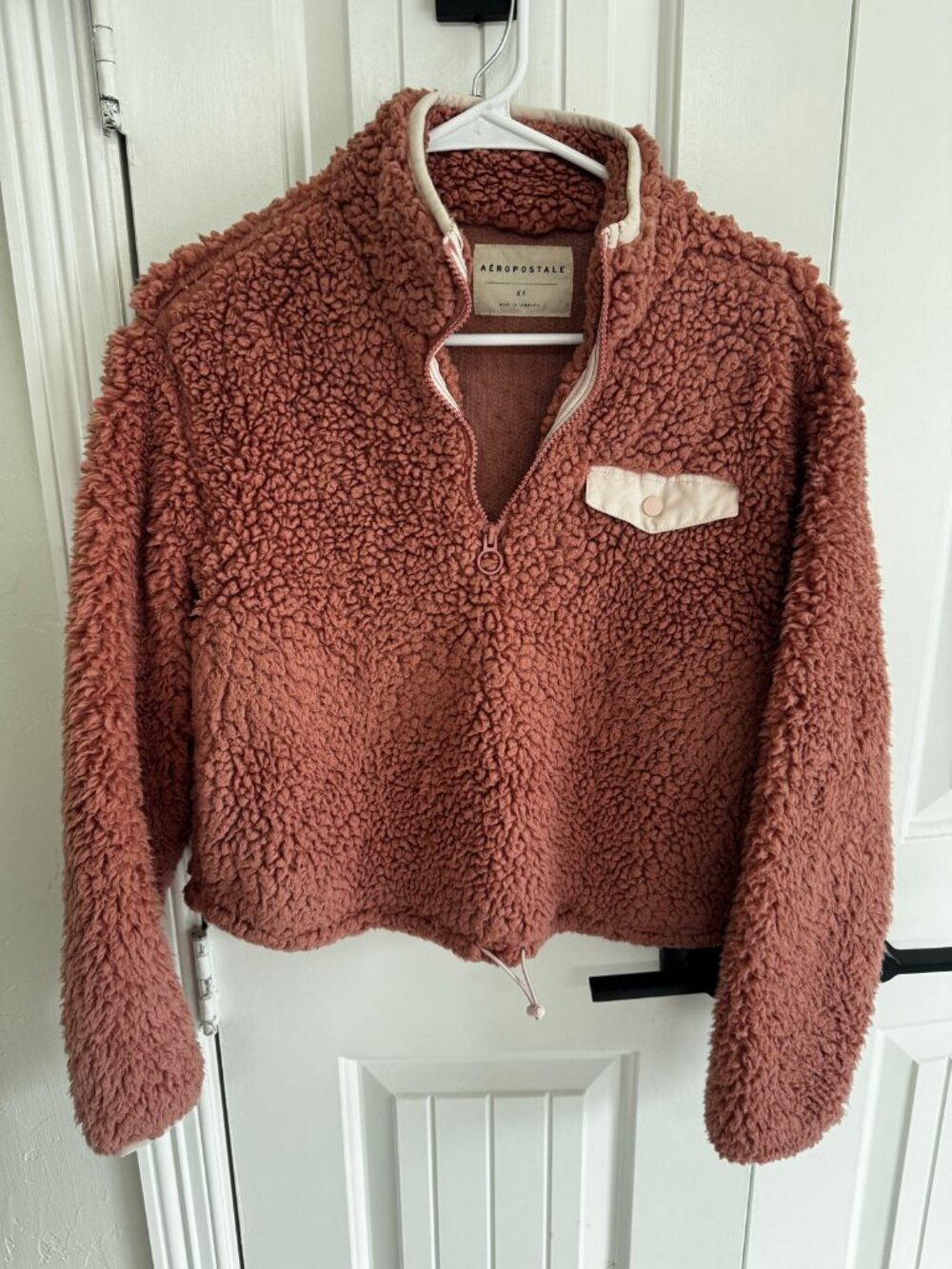 Aeropostale Pink Sherpa Quarter-Zip - XS